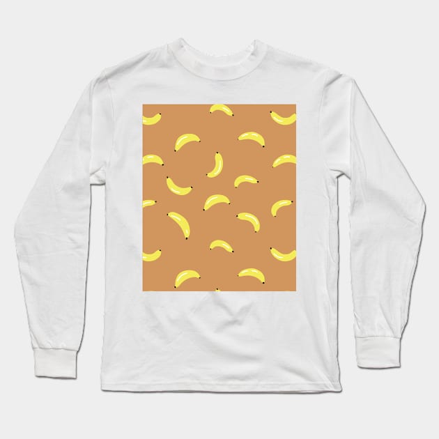 Simple Fruit fruity Banana Summer Pattern Long Sleeve T-Shirt by NJORDUR